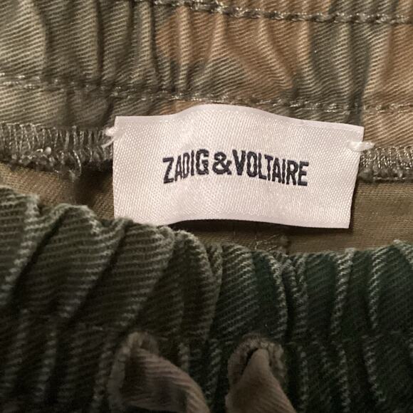 Zadig & Voltaire Parona 2 Tone Camo Panel Cotton Canvas Jogger Pants 36 S - Picture 9 of 12